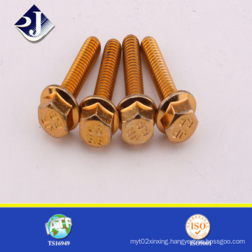 China Supplier Online DIN6921 Grade8.8 Yellow Zinc Flange Bolt